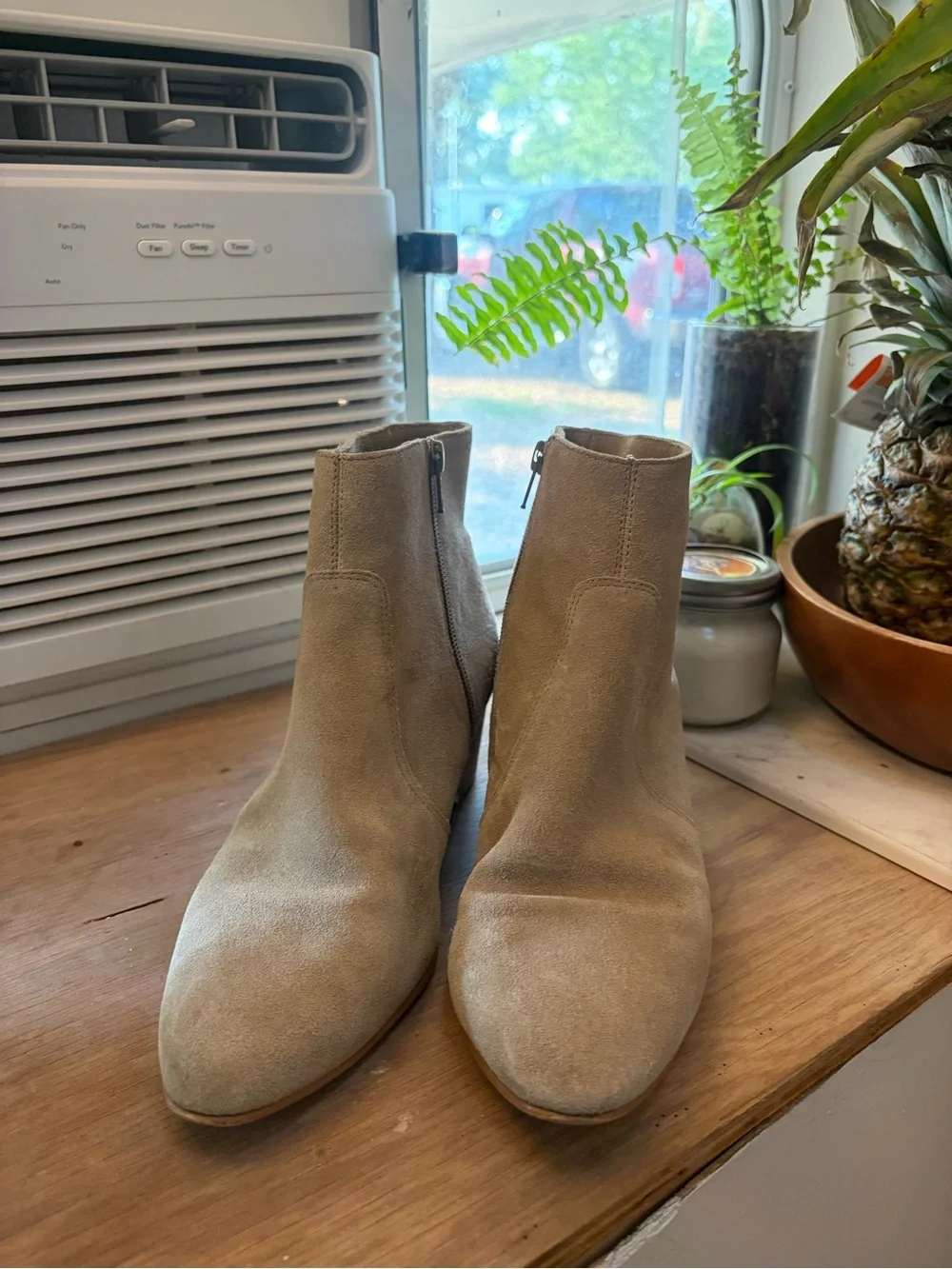 Women’s Taupe Suede Ankle Boots - Classic Chelsea Heel